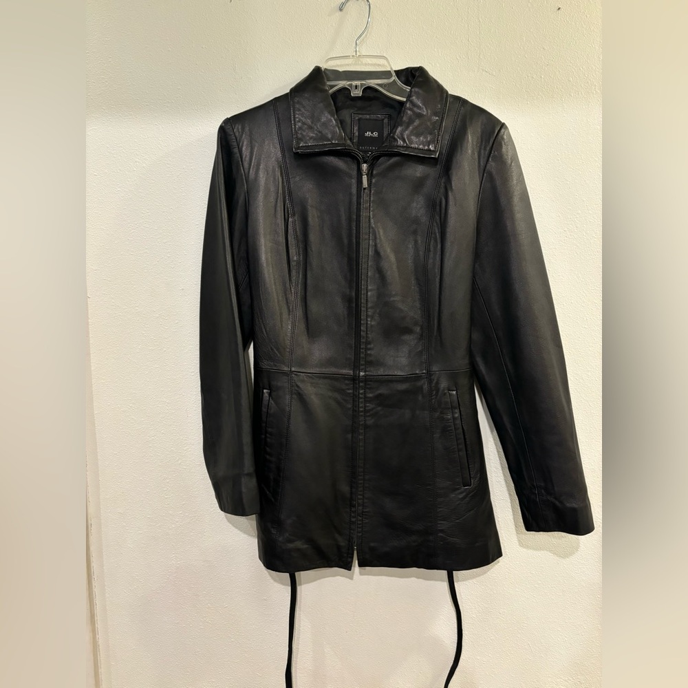 JLC New York 90’s Belted Black Leather Jacket